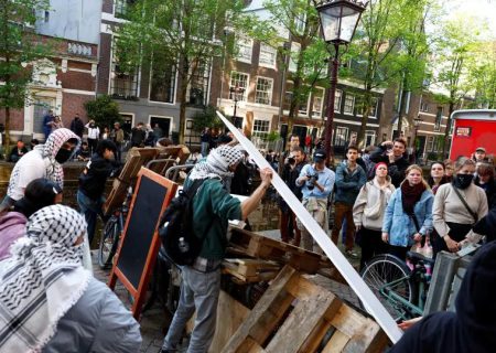 درگیری پلیس هلند با دانشجویان حامی فلسطین